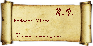 Madacsi Vince névjegykártya
