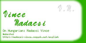 vince madacsi business card